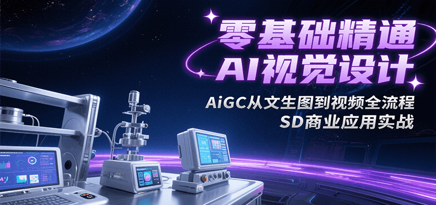 零基础精通AI视觉设计，AiGC从文生图到视频全流程，SD商业应用实战 - 宏盛创业网-宏盛创业网