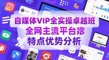 自媒体VIP全实操卓越班，全网主流平台特点优势分析 - 宏盛创业网-宏盛创业网