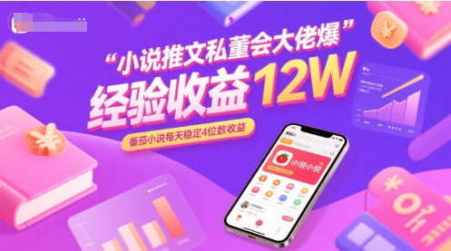 小说推文私董会大佬爆单经验分享收益12W，番茄小说每天稳定4位数收益 - 宏盛创业网-宏盛创业网