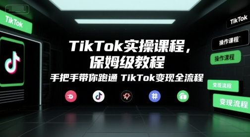 TikTok实操课程，保姆级教程，手把手带你跑通TikTok变现全流程 - 宏盛创业网-宏盛创业网