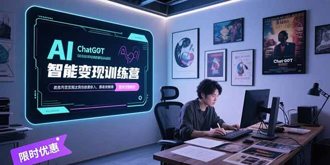 AI智能变现训练营，ChatGPT写作变现，电影解说制作，图文带货方法论 - 宏盛创业网-宏盛创业网