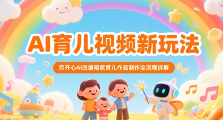 AI育儿视频新玩法，穷开心AI改编唱歌育儿作品制作全流程拆解 - 宏盛创业网-宏盛创业网