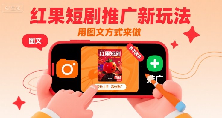 红果短剧推广新玩法，用图文方式来做，有手就会 - 宏盛创业网-宏盛创业网