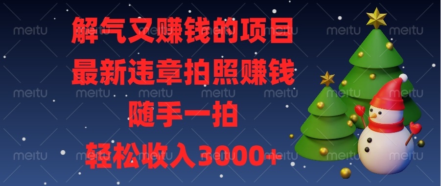 解气又赚钱的项目，最新违章拍照赚钱，随手一拍，轻松收入3000+ - 宏盛创业网-宏盛创业网