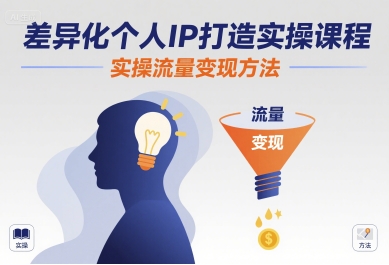 差异化个人IP打造实操课程，实操流量变现方法 - 宏盛创业网-宏盛创业网