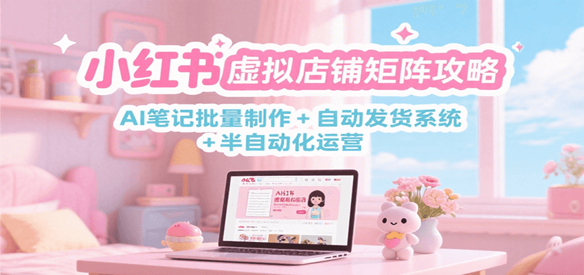 小红书虚拟店铺矩阵攻略：AI笔记批量制作 + 自动发货系统 + 半自动化运营 - 宏盛创业网-宏盛创业网