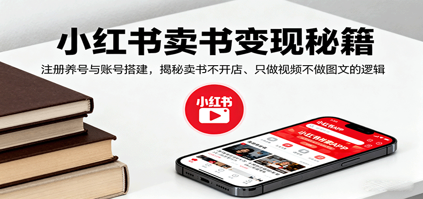 小红书卖书变现秘籍，注册养号与账号搭建，揭秘卖书不开店、只做视频不做图文的逻辑 - 宏盛创业网-宏盛创业网