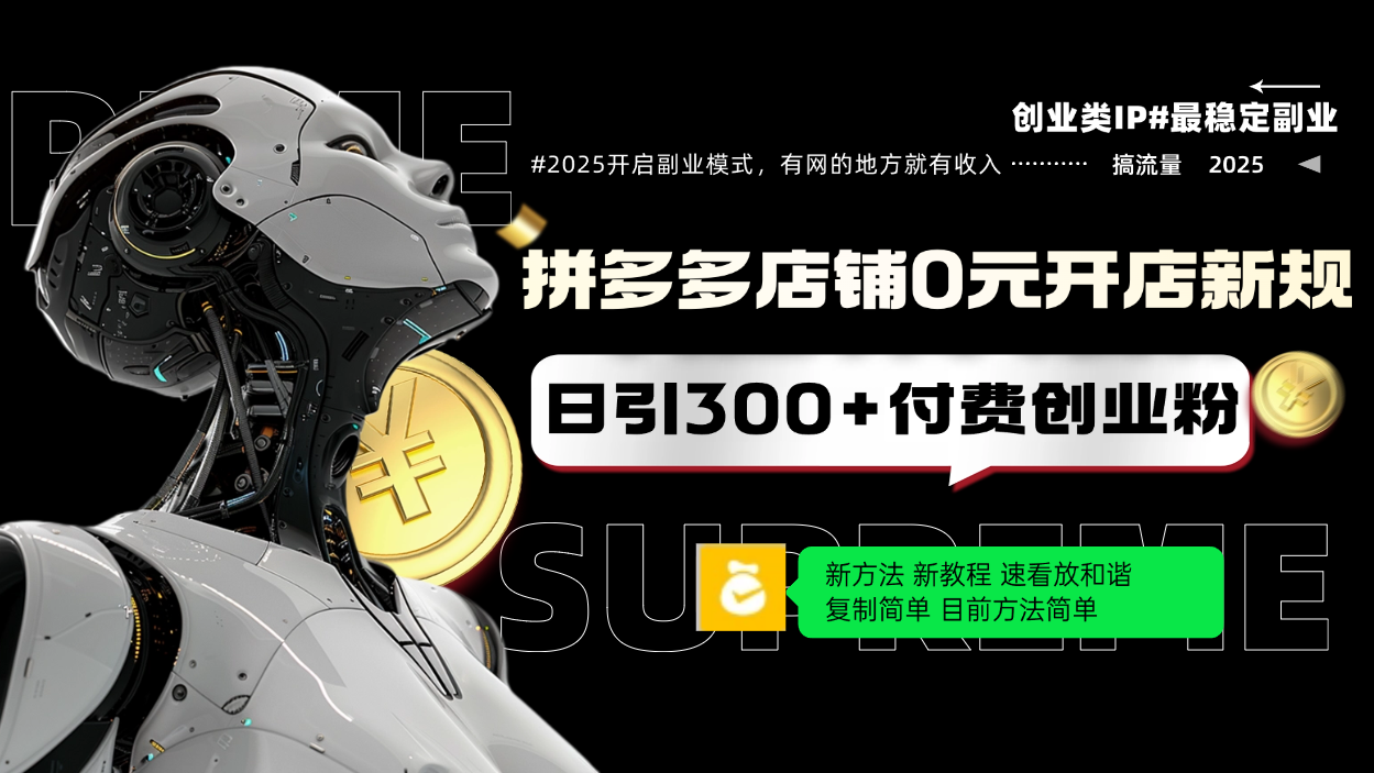 拼多多店铺0元开店新规，日引300+付费创业粉，目前方法简单复制粘贴可矩阵 - 宏盛创业网-宏盛创业网