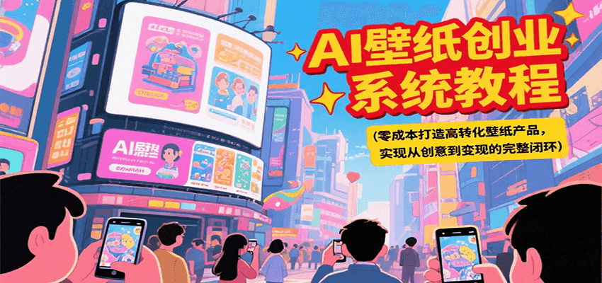AI壁纸创业系统教程，零成本打造高转化壁纸产品，实现从创意到变现的完整闭环 - 宏盛创业网-宏盛创业网