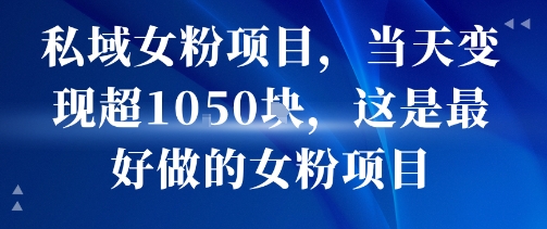 私域女粉项目，当天变现超1k，这是最好做的女粉项目，可放大操作 - 宏盛创业网-宏盛创业网