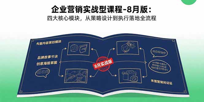 企业营销实战型课程-8月版：四大核心模块，从策略设计到执行落地全流程 - 宏盛创业网-宏盛创业网