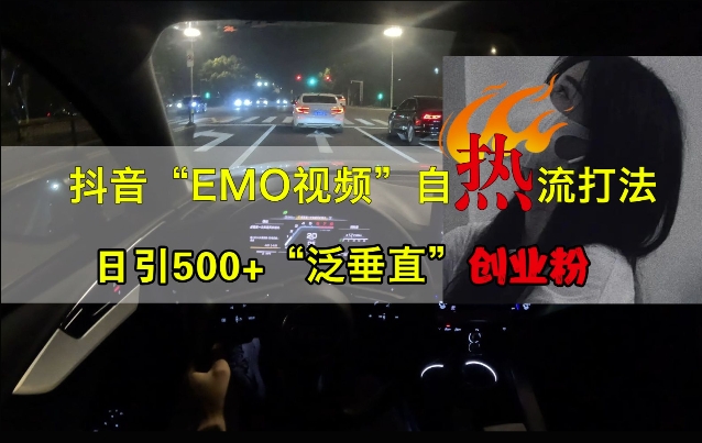 抖音EMO视频自热打法，日引500+“泛垂直”创业粉 - 宏盛创业网-宏盛创业网