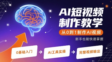 AI短视频制作教学，从0到1制作AI视频 - 宏盛创业网-宏盛创业网