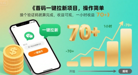 首码一键拉新项目，操作简单，接个验证码就算完成，收益可观， 一小时收益70+【揭秘】 - 宏盛创业网-宏盛创业网