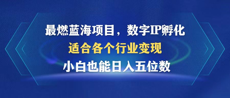 最燃蓝海项目 数字IP孵化 适合各个行业变现 小白也能日入5位数 - 宏盛创业网-宏盛创业网