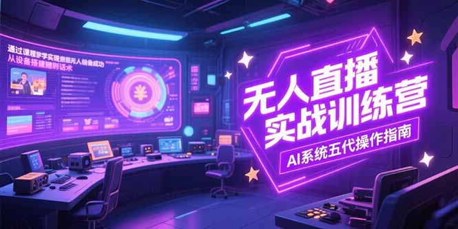 无人直播实操训练营，从设备搭建到话术，AI系统五代操作指南(7月更新 - 宏盛创业网-宏盛创业网