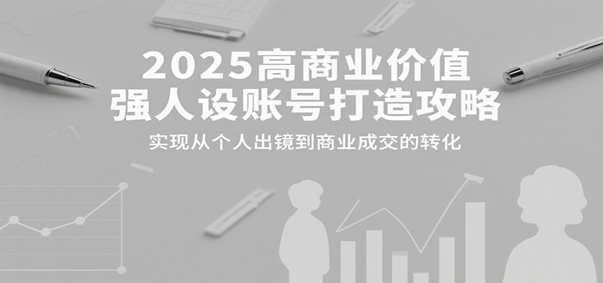2025高商业价值强人设账号打造攻略，实现从个人出镜到商业成交的转化 - 宏盛创业网-宏盛创业网