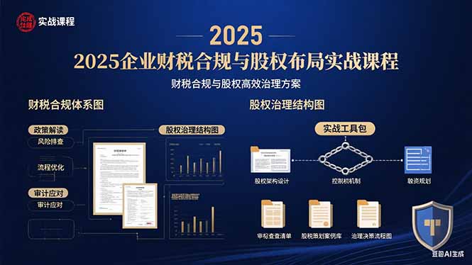 2025企业财税合规与股权布局的实战课程：财税合规与股权高效治理方案 - 宏盛创业网-宏盛创业网
