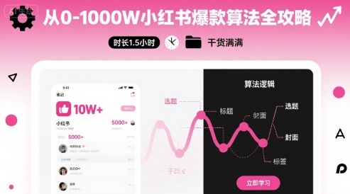 从0-1000W小红书爆款算法全攻略，时长1.5小时，干货满满 - 宏盛创业网-宏盛创业网