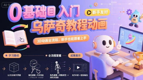 0基础入门乌萨奇教程动画，3D动画全流程，新手也能跟着上手 - 宏盛创业网-宏盛创业网