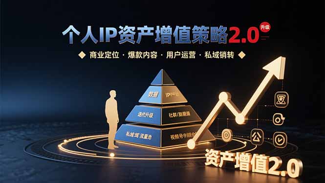 个人IP资产增值策略2.0 拆解商业定位/爆款内容/用户运营/私域销转四大模块 - 宏盛创业网-宏盛创业网