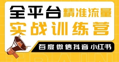 全平台精准流量实战训练营，百度微信抖音小红书SEO引流教程 - 宏盛创业网-宏盛创业网