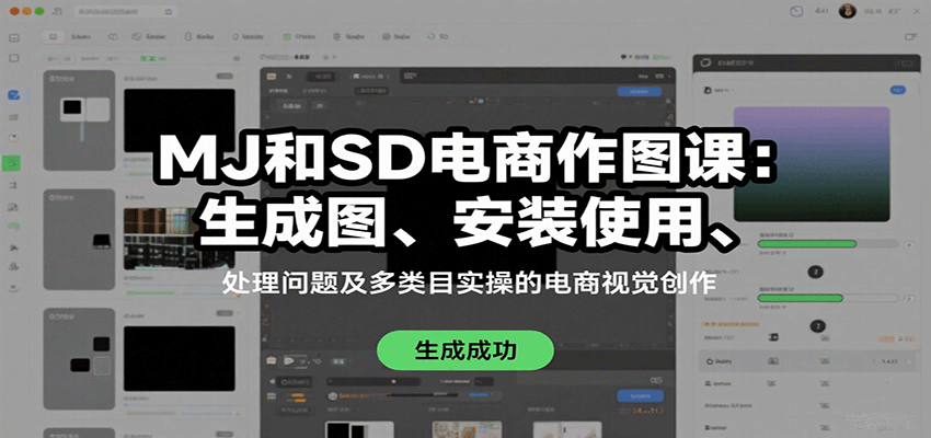 MJ和SD电商作图课：生成图、安装使用、处理问题及多类目实操的电商视觉创作 - 宏盛创业网-宏盛创业网