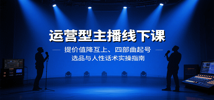 运营型主播线下课：提价值降互上、四部曲起号、选品与人性话术实操指南 - 宏盛创业网-宏盛创业网
