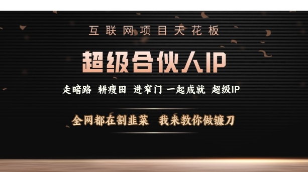 互联网项目天花板，超级合伙人IP，全网都在割韭菜，我来教你做镰刀【仅揭秘】 - 宏盛创业网-宏盛创业网