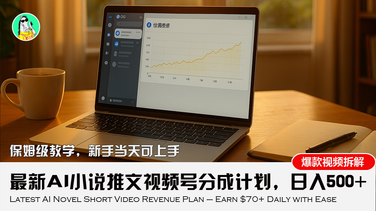 最新AI小说推文视频号分成计划，新手小白也能当天日入500+教程 - 宏盛创业网-宏盛创业网
