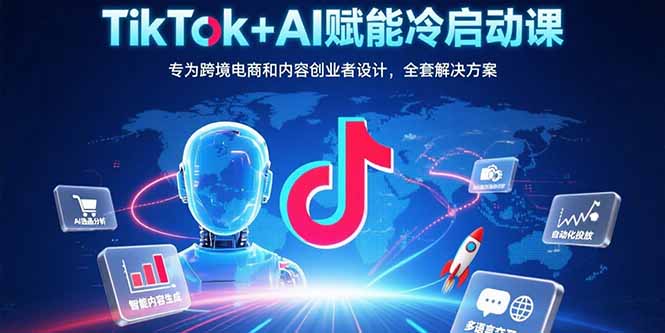 TikTok+AI赋能冷启动课：专为跨境电商和内容创业者设计，全套解决方案 - 宏盛创业网-宏盛创业网