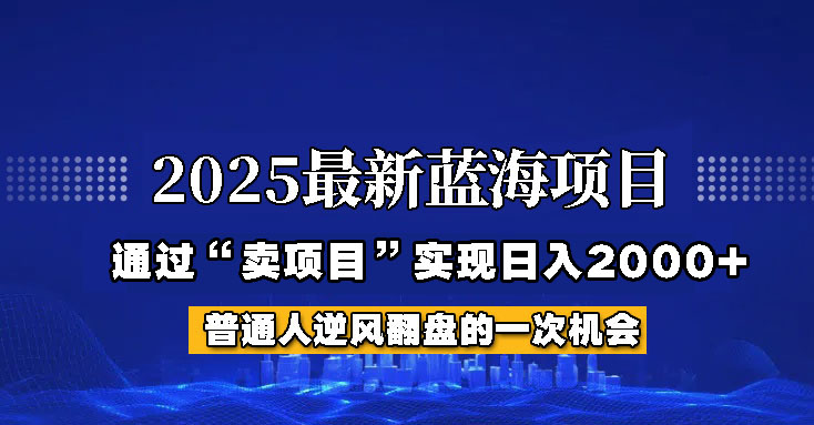 2025年蓝海项目，如何通过“网创项目”日入2000+ - 宏盛创业网-宏盛创业网