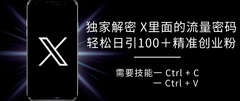 独家解密 X 里面的流量密码，复制粘贴轻松日引100+ - 宏盛创业网-宏盛创业网