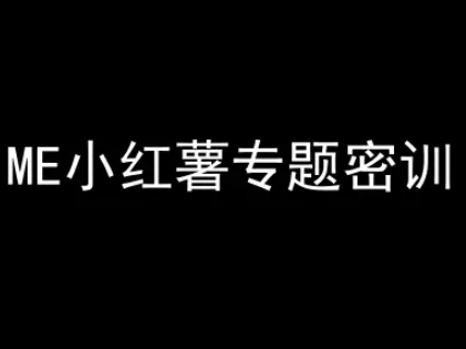ME小红薯专题密训-小红书电商教程 - 宏盛创业网-宏盛创业网