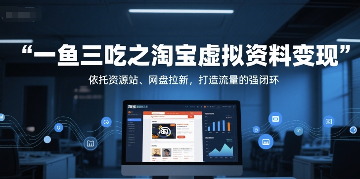 一鱼三吃之淘宝虚拟资料变现，依托资源站、网盘拉新，打造流量的强闭环 - 宏盛创业网-宏盛创业网