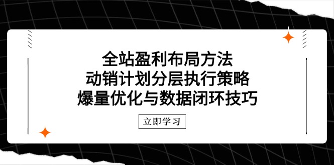全站盈利布局方法：动销计划分层执行策略，爆量优化与数据闭环技巧 - 宏盛创业网-宏盛创业网