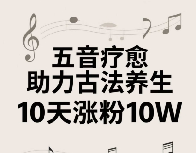 古法五音养生教程，五音疗愈的视频的制作方法，2-4小时就能学会，作者10天涨粉10W - 宏盛创业网-宏盛创业网