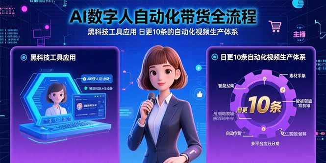 AI数字人自动化带货全流程：黑科技工具应用 日更10条的自动化视频生产体系 - 宏盛创业网-宏盛创业网
