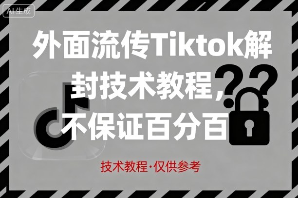 外面流传Tiktok解封技术教程，不保证百分百，具体自测 - 宏盛创业网-宏盛创业网