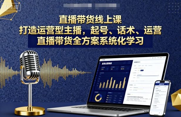 直播带货线上课，打造运营型主播，起号、话术、运营，直播带货全方案系统化学习 - 宏盛创业网-宏盛创业网