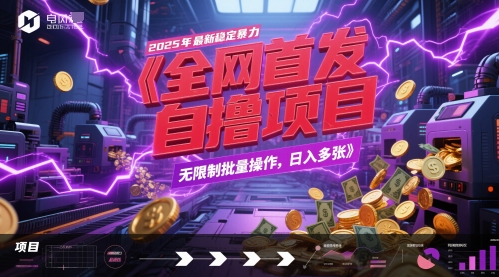 全网首发，2025年最新稳定暴力全自动自撸项目，无限制批量操作，日入多张【揭秘】 - 宏盛创业网-宏盛创业网
