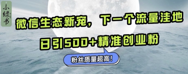 微信生态新宠小绿书：下一个流量洼地，日引500+精准创业粉，粉丝质量超高 - 宏盛创业网-宏盛创业网