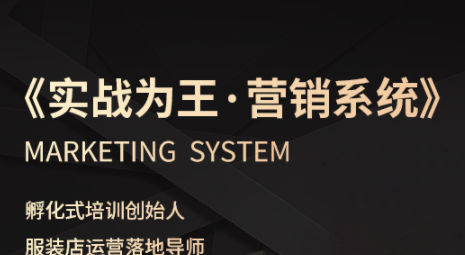 老杨·服装老板必修课《实战为王-营销系统》实现业绩被动式增长 - 宏盛创业网-宏盛创业网