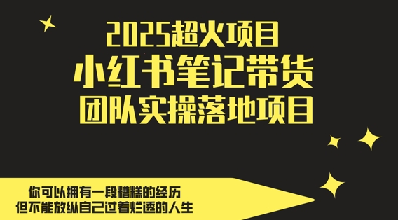 2025超火项目，副业最佳选择，小红书笔记带货团队实操落地项目，，轻松日入5张 - 宏盛创业网-宏盛创业网