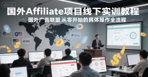 国外Affiliate项目线下实训教程，国外广告联盟从零开始的具体操作全流程 - 宏盛创业网-宏盛创业网