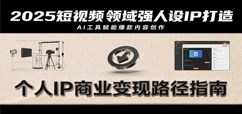 2025短视频领域强人设IP打造，结合爆款案例与AI工具应用，从个人出镜到商业成交转化 - 宏盛创业网-宏盛创业网