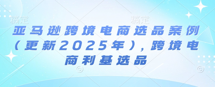 亚马逊跨境电商选品案例(更新2025年3月)，跨境电商利基选品 - 宏盛创业网-宏盛创业网