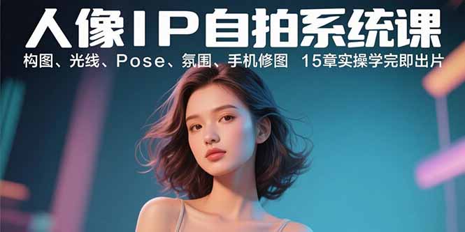 人像IP自拍系统课：构图、光线、Pose、氛围、手机修图 15章实操学完即出片 - 宏盛创业网-宏盛创业网