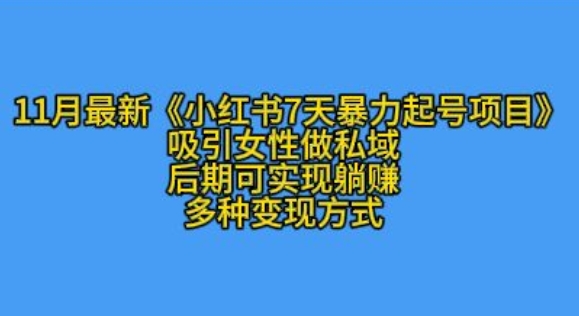 K总部落11月最新小红书7天暴力起号项目，吸引女性做私域【揭秘】 - 宏盛创业网-宏盛创业网