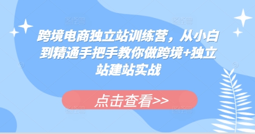 跨境电商独立站训练营，从小白到精通手把手教你做跨境+独立站建站实战 - 宏盛创业网-宏盛创业网